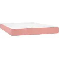 vidaXL Taschenfederkernmatratze Mittel Rosa 140x210x20 cm Samt