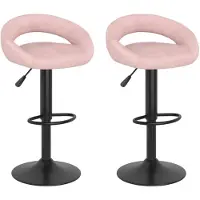 vidaXL Barhocker 2 Stk. Rosa Samt