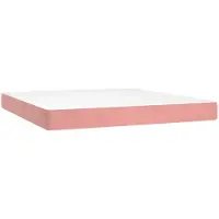 vidaXL Taschenfederkernmatratze Mittel Rosa 160x210x20 cm Samt