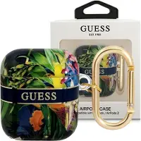 GUESS GUA2HHFLB AirPods 1/2 Hülle blau/blau Flower Strap Kollektion