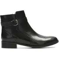 Clarks Women's Netley Olivia Schwarz Leder Stiefel mit Reißverschluss 35,5