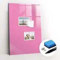 Coloray Magnetische Notiztafel - Schwarzer Marker + Schwamm + Magnete - 40 x 60 cm - Rosa