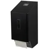 Ophardt hygiene SanTRAL Plus TTU 2 Toilettenpapierspender, Edelstahl, Manueller robuster Doppel Toilettenrollenspender, Farbe: mattschwarz, P