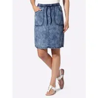 HEINE Schlupfrock , Damen, Gr. 34, blau (jeansblau), 100% Lyocell, unifarben, kurz, Röcke Schlupfrock