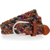 Mustang Flechtgürtel "Payton", Damen, Gr. 95, bunt (mehrfarbig), Leder, mehrfarbig, Gürtel Flechtgürtel, mit Flechtoptik, 3 cm breit, aus Leder