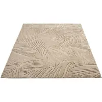 Otto Home Teppich "Samia, Hoch-Tief-Struktur" rechteckig 19 mm Höhe leichter Glanz, Floral, Blätter, Modern, Wohnzimmer, Schlafzimmer