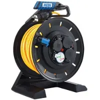 Hedi Vollkunststoff-Kabeltrommel Generation 7 Champion Ø 290 mm mit Schleifring, grün - K7SR40QTF520