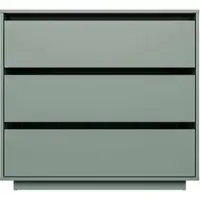 Forte TAHOE Kommode 90 100, minimalistische Kommode mit 3 Schubladen, Wohnzimmer, Schlafzimmer, Holzwerkstoff, Salbei, 93,5 cm breit x 96,7 cm hoch x 41,4 cm tief