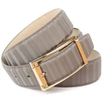Anthoni Crown Ledergürtel , Damen, Gr. 85, grau, Leder, unifarben, Gürtel Ledergürtel, in schillernder 3D-Optik
