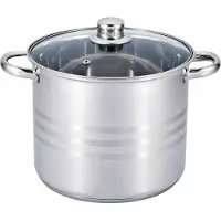 Edenberg EB-542 Hoch Edelstahl Topf 5,3L mit Glasdeckel Induktion