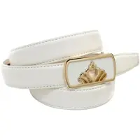 Anthoni Crown Ledergürtel , Damen, Gr. 85, weiß, Leder, unifarben, Gürtel Ledergürtel, mit goldfarbener eleganter Schließe