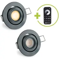 Longlife LED Einbaustrahler Mini schwenkbar Matera 3W 2700K IP44 - Farbe: anthrazit RAL 7016 ...