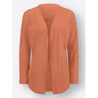 Witt Shirtjacke "Shirtjacke Shirtjacke vorne etwas länger", Damen, Gr. 40, papaya, Sportlich, V-Ausschnitt, Shirts Shirtjacke