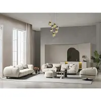AEA Wohnzimmer 2x 3-Sitzer Sofas Sessel 2x Couchtisch Hocker