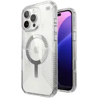 Speck Presidio Perfect-Clear Grip MagSafe - Etui iPhone 16 Pro Max (Klar / Chrome Finish / Serene Silver)