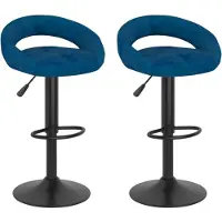 vidaXL Barhocker 2 Stk. Blau Samt