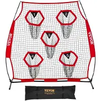 OEM VEVOR Fußballtrainer Wurfnetz Übungsnetz (208 x 91 x 189 cm) mit 5 Zieltaschen & tragbarer Aufbewahrungstasche & Gurten & knotenlosem Netz