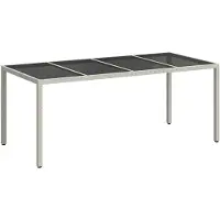 vidaXL Gartentisch Weiß Poly-Rattan