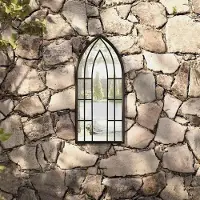 Merkloos Spiegel für den Garten, schwarz, 70x30 cm, mit Rosteffekt, für den Außenbereich