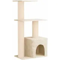 Merkloos Katzenbaum mit Kratzsäulen und Kuschelhöhle, 133 cm