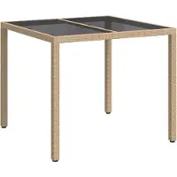 Merkloos Beige Garten-Schild aus Polyrotan, 90 x 90 x 75 cm