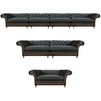 AEA Designer Chesterfield Couchgarnitur Moderne Textilsofas Sitzmöbel 3 tlg