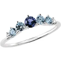 Thomas Sabo Fingerring "Midnight Sky Ring Silber" Gr. 54, blau (silberfarben, weiß, blau), Fingerringe, Damen, 54, Silber 925 (recycelt), Fingerring, mit Zirkonia (synth.), Glas-Keramik Stein