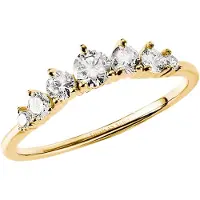 Thomas Sabo Fingerring "Midnight Sky Ring gelbgoldfarben" Gr. 54, gold (gelbgoldfarben, weiß), Fingerringe, Damen, 54, Metall, Fingerring, mit Zirkonia (synth.)