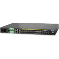 Planet Managed Metro Ethernet Switch 24-Port 100/1000Base-X SFP with 4-Port 10G SFP+ Base-T L2/L4, (AC+2 DC, DIDO), Managed, L3, Gigabit Ethernet (10/100/1000), Vollduplex, Rack-Einbau, 1U