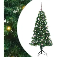 vidaXL Eckiger künstlicher Weihnachtsbaum Grün 150 cm PVC und Metall