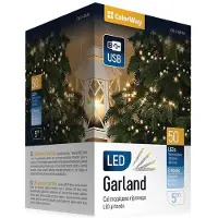Colorway LED-Lichterkette / Innenbereich / 50 LEDs / Länge 5 m / Warmweiß / 8 Funktionen / USB-Stromversorgung