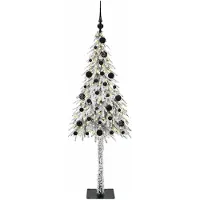 vidaXL Weihnachtsbaum Weiß 150 cm PE und Stahl