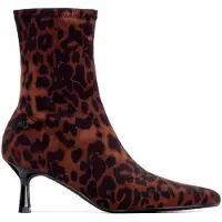 Xti für Damen. 14470201-LEOPARDO Stiefelette 144702 braun (38), 3 bis 5 cm, Reißverschluss, Lässig, Tierdruck