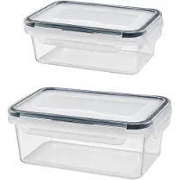 Relaxdays Frischhaltedosen 12er Set, 520 & 1000 ml, Kunststoff, luftdichte Klickdeckel, mikrowellengeeignet, transparent