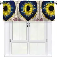LTPRTZ Cartoon-Herz-und-Sonne-Volant, 137,2 x 45,7 cm, einfach anzubringen, für Fensterdekorationen in Küchen, Schlafzimmern und weiteren Räumen