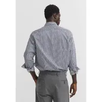 Bugatti Langarmhemd "Modern Fit", Herren, Gr. S, Normalgrößen, 390, marine, 100% Baumwolle, gestreift, normal, Hemden Langarmhemd, Modern Fit Baumwolle Gestreift Button-Down