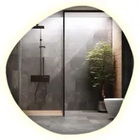 Drukarnia Piga Bad Wandspiegel LED unregelmäßig 95,7 x 96,6 cm – Design Spiegel mit Licht neutralweiß 4000K modern Badezimmer