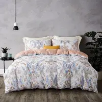 Benza Ibenzoa Wendbares Boho-Bettwäsche-Set 220 x 240 cm – 100% Mikrofaser, 1x Bettbezug + 2 Kissenbezüge, Blumenmuster, atmungsaktiv & hypoallergen, mit Reißverschluss