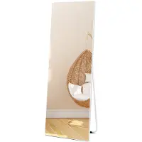 Dripio Bodenspiegel mit weißem PVC-Rahmen, 150 x 51 cm, rechteckig