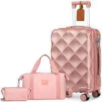 Merkloos Solidchoice – 3-teiliges Trolley-Koffer-Set mit Doppelrollen