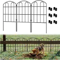 Dripio Metall-Tuinhek 10 Paneele 61 cm hoch 3,3 m lang schwarz klappbar