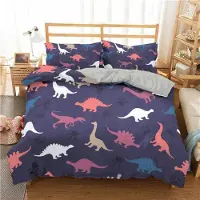 Sonstiges Kinder Bettwäsche Set Cartoon Dino 135x200cm + 80x80cm Mikrofaser