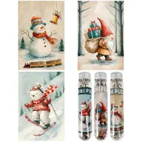 Sonstiges 3er-Pack Mini Puzzle 150 Teile für Erwachsene Schneemann Weihnachtsmann Tragbar Heimdekoration