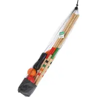 Alert Croquet Holz XL 75 cm mit praktischem Aufbewahrungsnetz - Croquetspiel