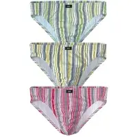 H.I.S. Slip H.I.S "im modischen Streifen", Herren, Gr. XL, 3 Stk., Single Jersey, bunt (gestreift), Single Jersey, Obermaterial: 92% Baumwolle, 8% Elasthan (LYCRA), gestreift, körpernah, Unterhosen Slip