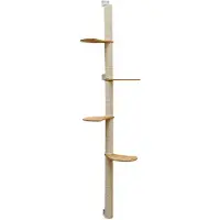 Eyepower 205 cm Wandkratzbaum mit 4 Plateaus für Katzen - Sisal Kratzbaum zur Wandmontage