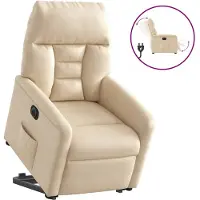 vidaXL Relaxsessel mit Aufstehhilfe Elektrisch Creme Mikrofasergewebe