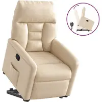 vidaXL Relaxsessel mit Aufstehhilfe Creme Mikrofasergewebe