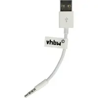 VHBW USB Datenkabel Ladekabel kompatibel mit Apple IPod Shuffle 3G, 2G MP3 Player Weiß, 10 cm
