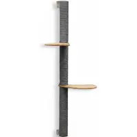 Eyepower 132 cm Wandkratzbaum mit 2 Plateaus für Katzen - Sisal Kratzbaum zur Wandmontage